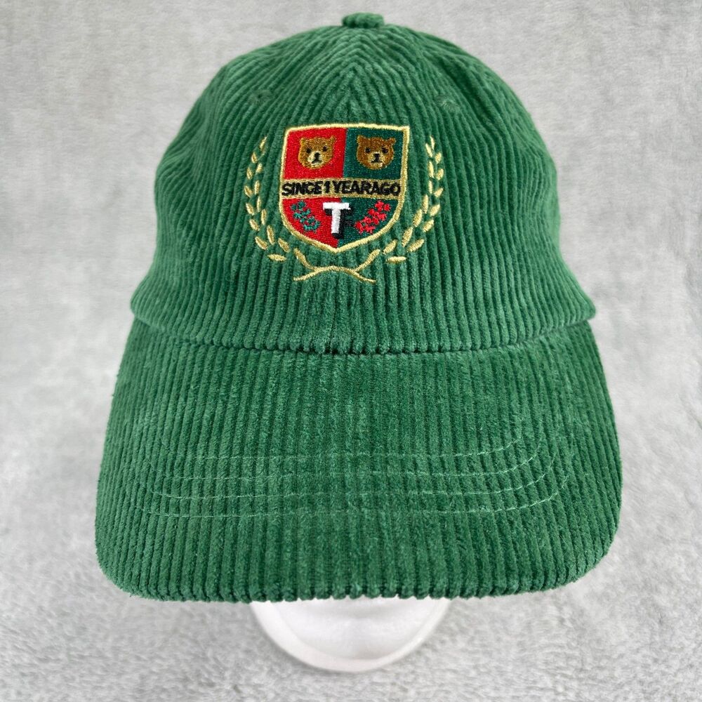 Teddy Fresh Two Teds Hat Corduroy Strapback Adjustable One Size Green